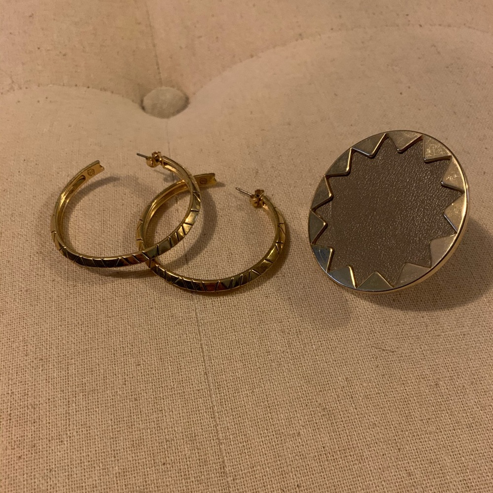 House of Harlow ring & earrings
